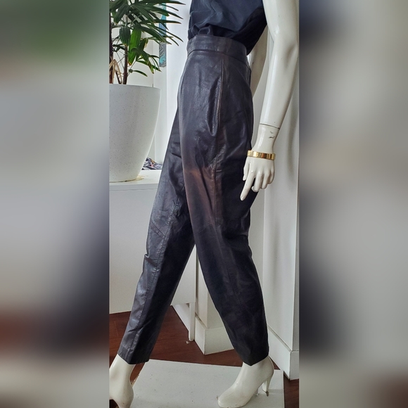 Vintage Black Leather Danier Pants - Picture 3 of 9